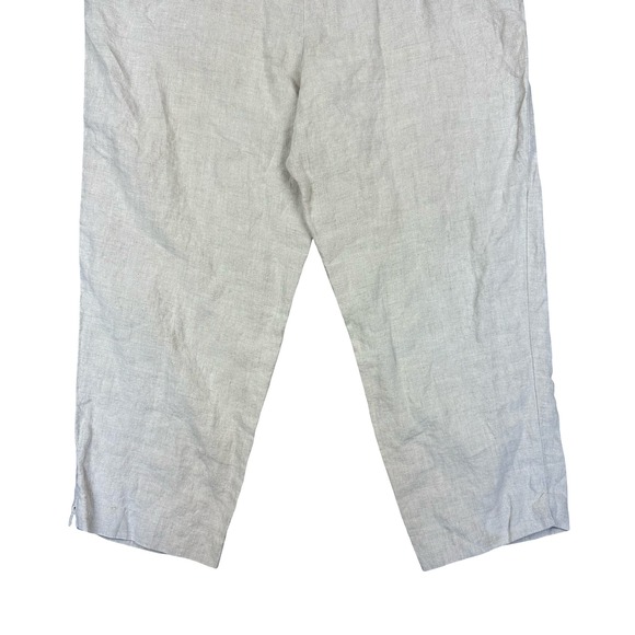 J.Jill Linen Pants Womens Large Beige Elastic Waist Relaxed Minimal Trendy - Picture 8 of 11
